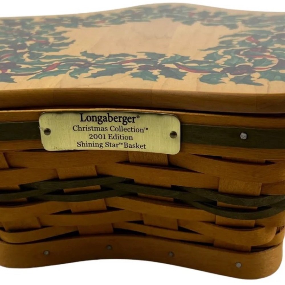 Longaberger 2001 Shining Star Basket, Christmas Collection with lid